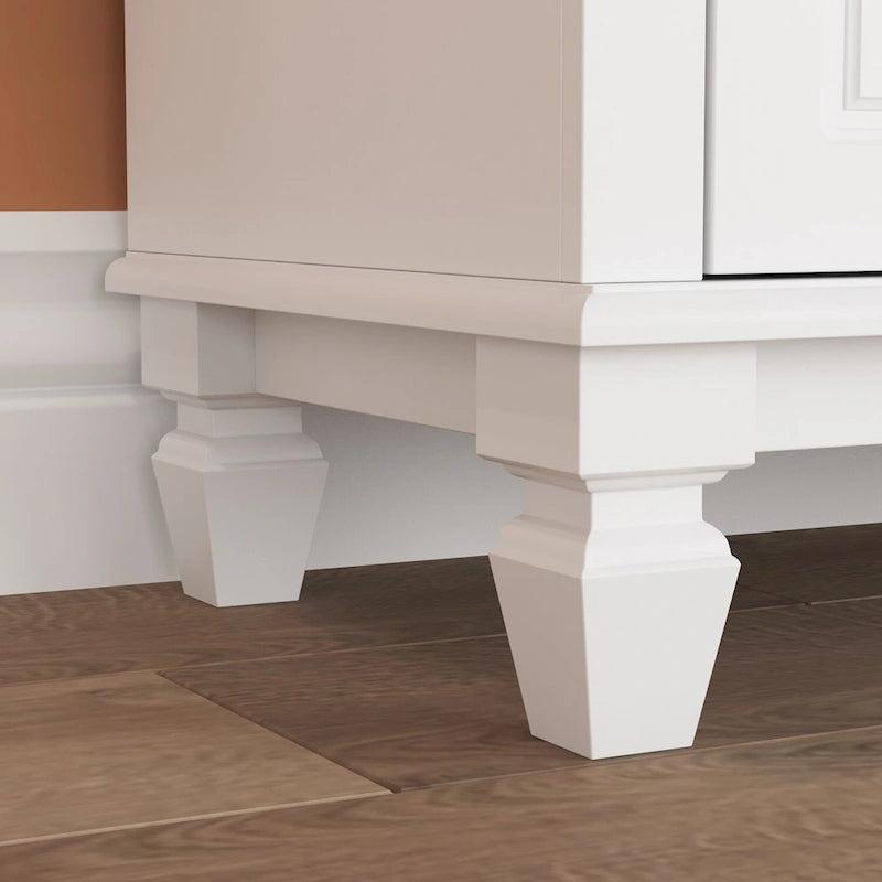 Commode moderne à 6 tiroirs avec poignées en métal et glissières de tiroir en métal lisses – Blanche, pour 1 personne/foyer