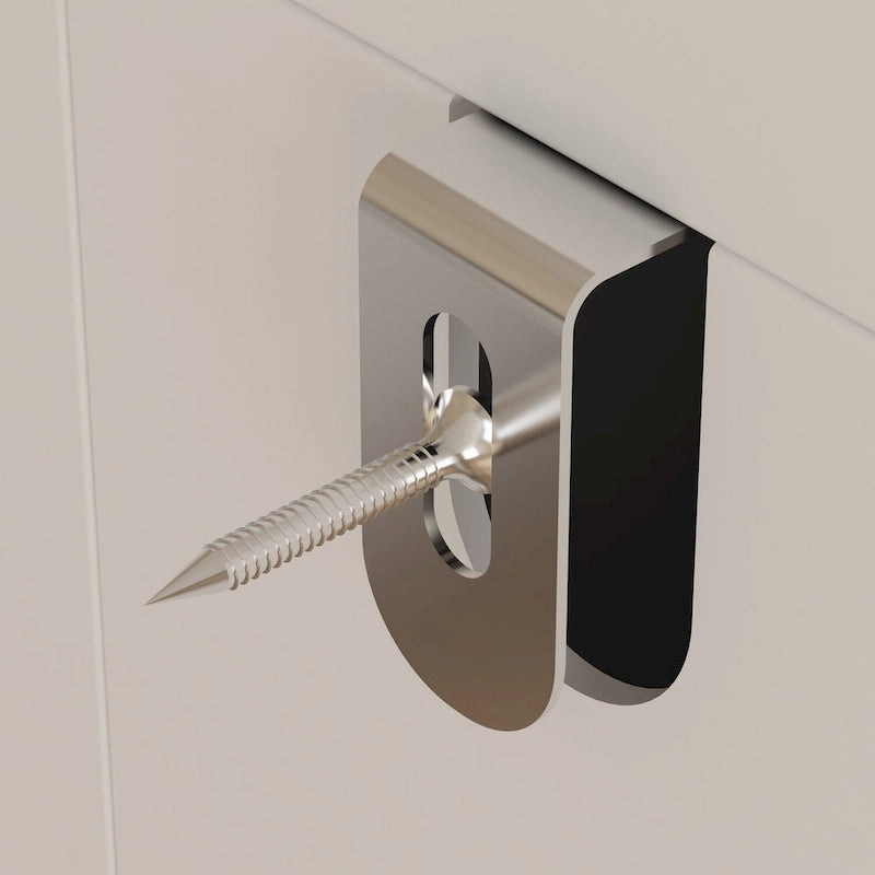 Commode moderne à 6 tiroirs avec poignées en métal et glissières de tiroir en métal lisses – Blanche, pour 1 personne/foyer