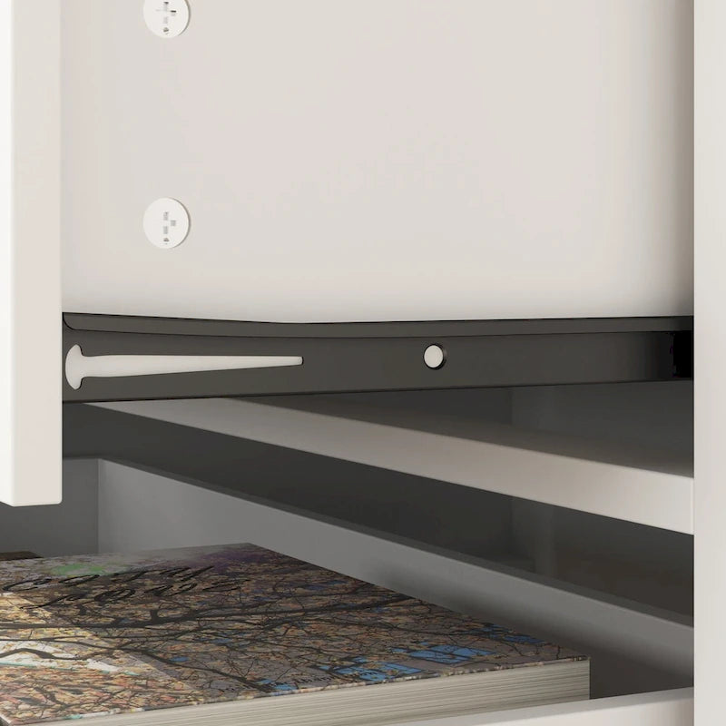 Commode moderne à 6 tiroirs avec poignées en métal et glissières de tiroir en métal lisses – Blanche, pour 1 personne/foyer