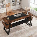 Bureau d'ordinateur/d'écriture 160 cm Noir/Blanc/Gris avec étagère de rangement – Monoposte