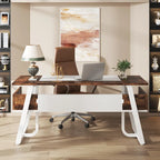 Bureau d'ordinateur/d'écriture 160 cm Noir/Blanc/Gris avec étagère de rangement – Monoposte