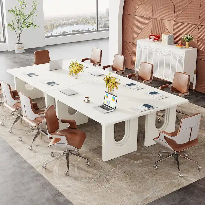70.9" Large Rectangular Office Desk in Engineered Wood – White / Black, for 1 Person