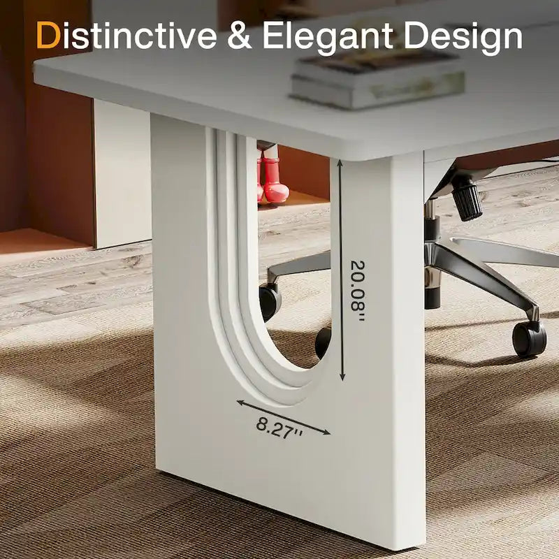 Grand bureau rectangulaire de 180 cm en bois manufacturé – Blanc/Noir, pour 1 personne