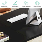 Grand bureau rectangulaire de 180 cm en bois manufacturé – Blanc/Noir, pour 1 personne