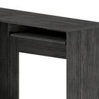 Bureau d'angle en L marron/noir/gris avec 2 tiroirs, tablette clavier et rangement unité centrale – Mono-utilisateur