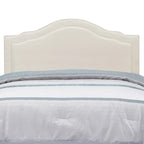 Tête de lit capitonnée Queen Camelback en similicuir avec montants réglables en hauteur – Crème, pour 1 à 2 personnes