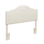 Tête de lit capitonnée Queen Camelback en similicuir avec montants réglables en hauteur – Crème, pour 1 à 2 personnes