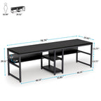 Bureau double industriel avec étagères – 2 personnes – Marron / Blanc / Noir / Gris / Gris clair