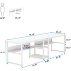 Bureau double industriel avec étagères – 2 personnes – Marron / Blanc / Noir / Gris / Gris clair