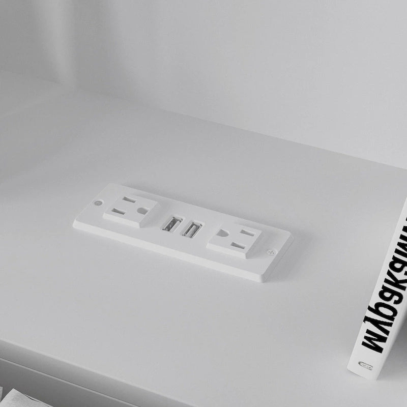 White Bookcase Headboard with RGB LED Lights and Adjustable Shelves – Queen, Single Bed