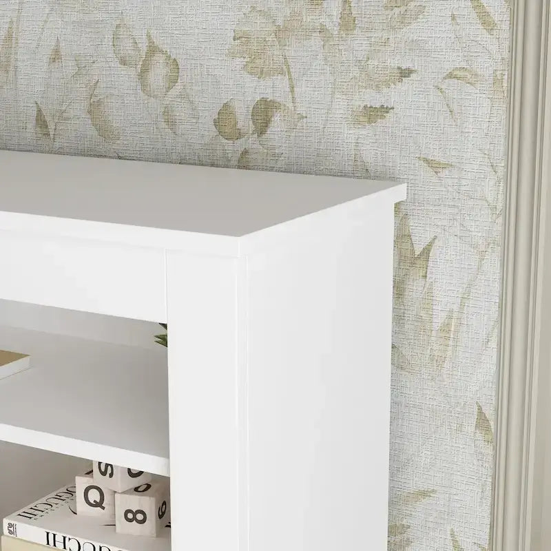 Tête de lit bibliothèque blanche avec lumières LED RGB et étagères réglables – Lit Queen, Lit simple