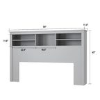 Tête de lit bibliothèque blanche avec lumières LED RGB et étagères réglables – Lit Queen, Lit simple