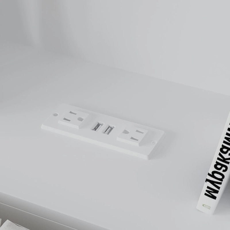 Tête de lit bibliothèque blanche avec lumières LED RGB et étagères réglables – Lit Queen, Lit simple