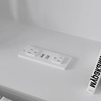 Tête de lit bibliothèque blanche avec lumières LED RGB et étagères réglables – Lit Queen, Lit simple