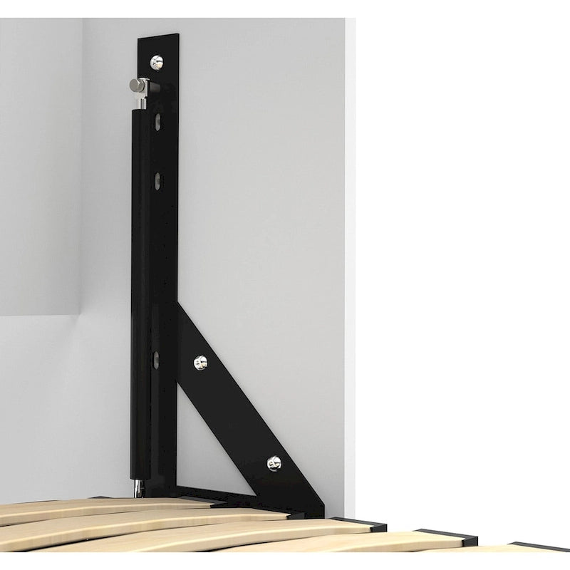 Lit escamotable grand modèle (84" l.) avec organisateur de penderie et tiroirs, blanc/marron Toscane – Couchage simple