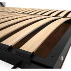 Lit escamotable grand modèle (84" l.) avec organisateur de penderie et tiroirs, blanc/marron Toscane – Couchage simple