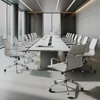 Chaise de bureau en similicuir côtelé avec structure chromée, accoudoirs en L et piètement pivotant – Gris / Blanc / Terre cuite / Vert / Marron / Noir / Bleu marine / Doré et bleu marine / Doré et noir / Doré et blanc, pour 1 personne