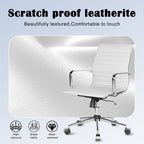 Chaise de bureau en similicuir côtelé avec structure chromée, accoudoirs en L et piètement pivotant – Gris / Blanc / Terre cuite / Vert / Marron / Noir / Bleu marine / Doré et bleu marine / Doré et noir / Doré et blanc, pour 1 personne