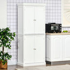 Meuble de Rangement/Garde-Manger de Cuisine Autoportant 4 Portes Noir/Blanc avec 6 Étagères – Unité Simple