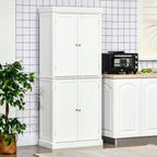 Meuble de Rangement/Garde-Manger de Cuisine Autoportant 4 Portes Noir/Blanc avec 6 Étagères – Unité Simple