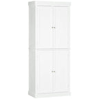 Meuble de Rangement/Garde-Manger de Cuisine Autoportant 4 Portes Noir/Blanc avec 6 Étagères – Unité Simple