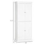 Meuble de Rangement/Garde-Manger de Cuisine Autoportant 4 Portes Noir/Blanc avec 6 Étagères – Unité Simple