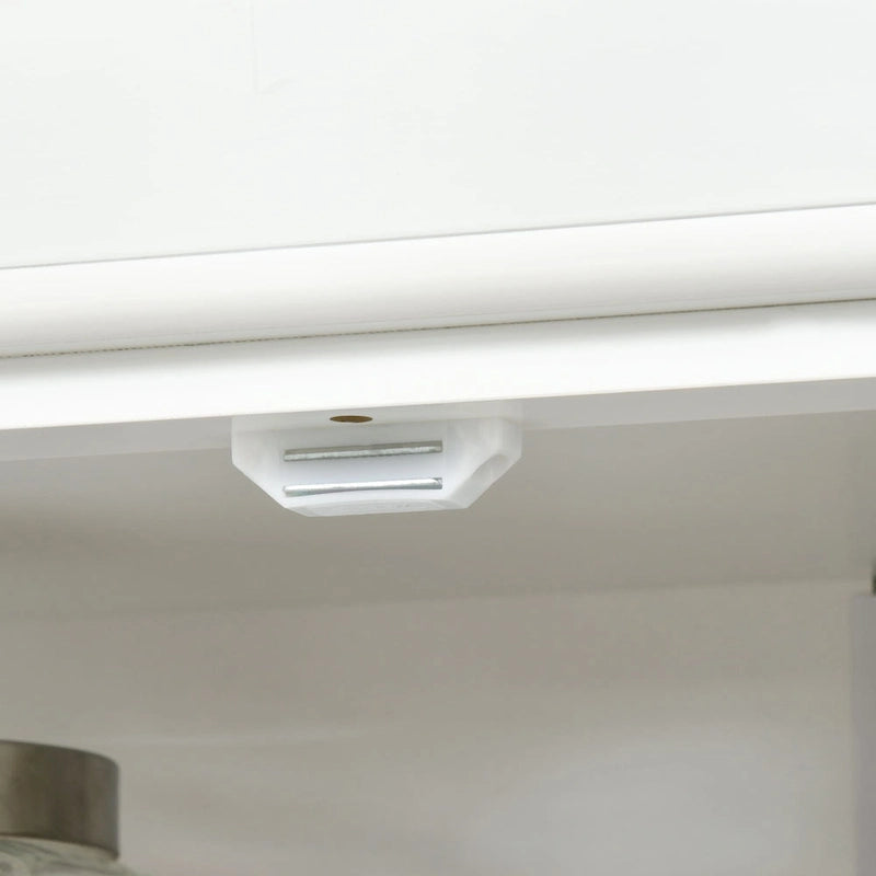 Meuble de Rangement/Garde-Manger de Cuisine Autoportant 4 Portes Noir/Blanc avec 6 Étagères – Unité Simple