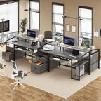 Bureau d'ordinateur d'angle 160 cm (63 po) avec lumières DEL, prise de courant, tiroir classeur et tablette pour clavier – Pour une personne – Brun/Gris/Noir