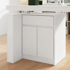 Bureau blanc réglable en hauteur électrique avec meuble de rangement latéral – Un seul utilisateur