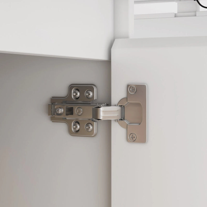 Bureau blanc réglable en hauteur électrique avec meuble de rangement latéral – Un seul utilisateur