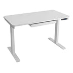 Bureau assis-debout électrique 122 cm avec tiroir – Monoposte – Blanc / Graphite / Noyer / Noir