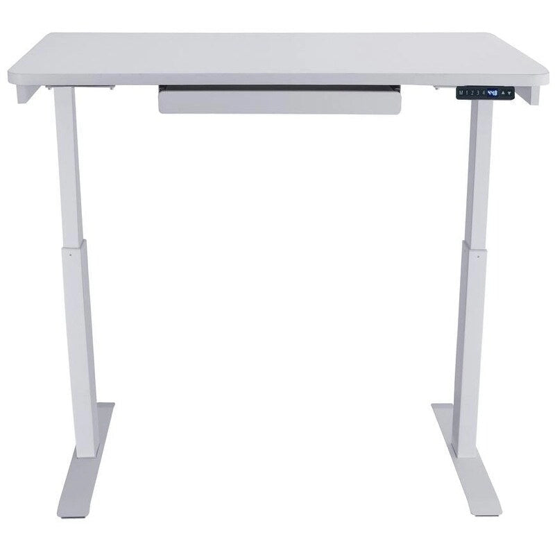 Bureau assis-debout électrique 122 cm avec tiroir – Monoposte – Blanc / Graphite / Noyer / Noir
