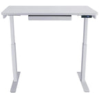 Bureau assis-debout électrique 122 cm avec tiroir – Monoposte – Blanc / Graphite / Noyer / Noir