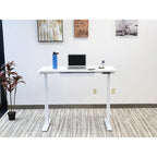 Bureau assis-debout électrique 122 cm avec tiroir – Monoposte – Blanc / Graphite / Noyer / Noir