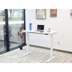 Bureau assis-debout électrique 122 cm avec tiroir – Monoposte – Blanc / Graphite / Noyer / Noir