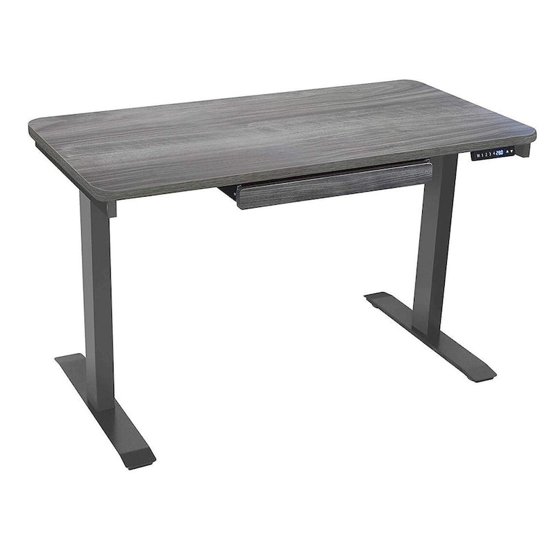 Bureau assis-debout électrique 122 cm avec tiroir – Monoposte – Blanc / Graphite / Noyer / Noir