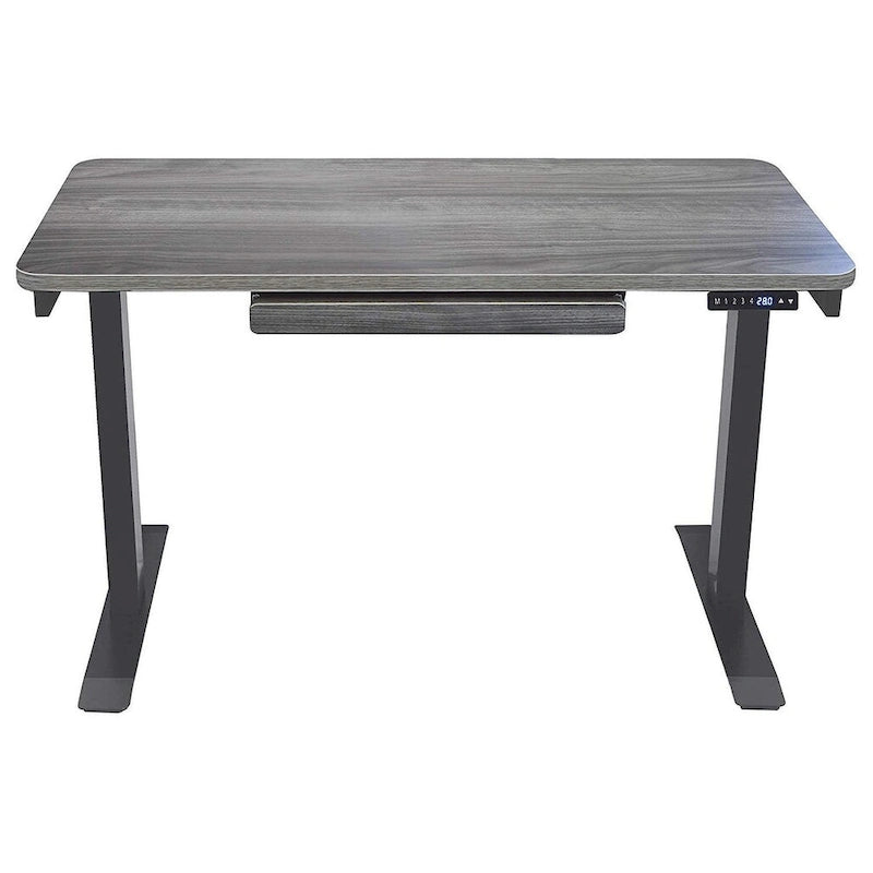 Bureau assis-debout électrique 122 cm avec tiroir – Monoposte – Blanc / Graphite / Noyer / Noir