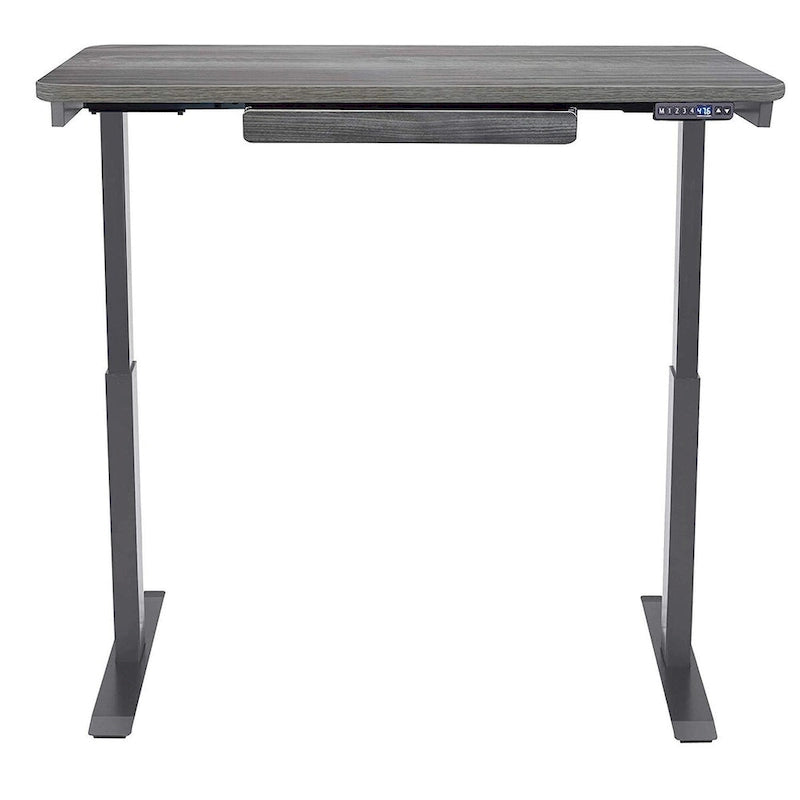 Bureau assis-debout électrique 122 cm avec tiroir – Monoposte – Blanc / Graphite / Noyer / Noir