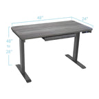 Bureau assis-debout électrique 122 cm avec tiroir – Monoposte – Blanc / Graphite / Noyer / Noir