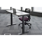Bureau assis-debout électrique 122 cm avec tiroir – Monoposte – Blanc / Graphite / Noyer / Noir