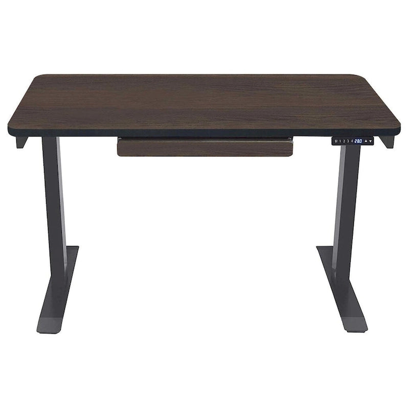 Bureau assis-debout électrique 122 cm avec tiroir – Monoposte – Blanc / Graphite / Noyer / Noir
