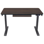Bureau assis-debout électrique 122 cm avec tiroir – Monoposte – Blanc / Graphite / Noyer / Noir