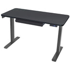 Bureau assis-debout électrique 122 cm avec tiroir – Monoposte – Blanc / Graphite / Noyer / Noir