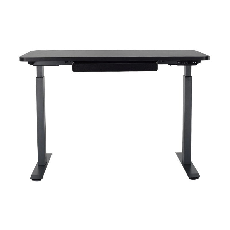 Bureau assis-debout électrique 122 cm avec tiroir – Monoposte – Blanc / Graphite / Noyer / Noir