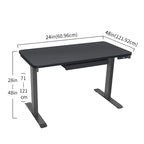 Bureau assis-debout électrique 122 cm avec tiroir – Monoposte – Blanc / Graphite / Noyer / Noir