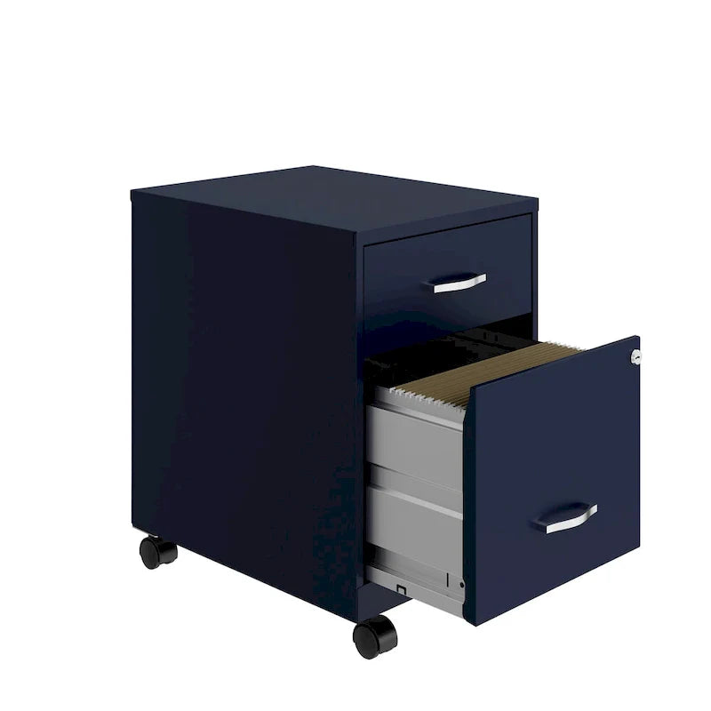 Classeur mobile vertical 2 tiroirs de 45,7 cm de profondeur, format lettre, avec tiroir accessoire Space Solutions 18