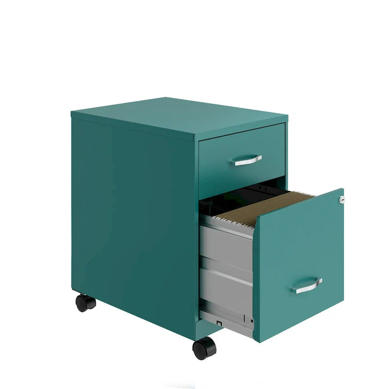 Classeur mobile vertical 2 tiroirs de 45,7 cm de profondeur, format lettre, avec tiroir accessoire Space Solutions 18
