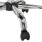 Chaise de bureau pivotante en similicuir réglable avec piètement chromé 5 branches et pivotement à 360° – Argent / Noir, pour 1 personne