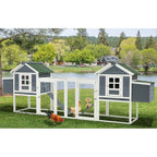 Grand poulailler AECOJOY 366 cm avec enclos, abri en bois, cage à volaille