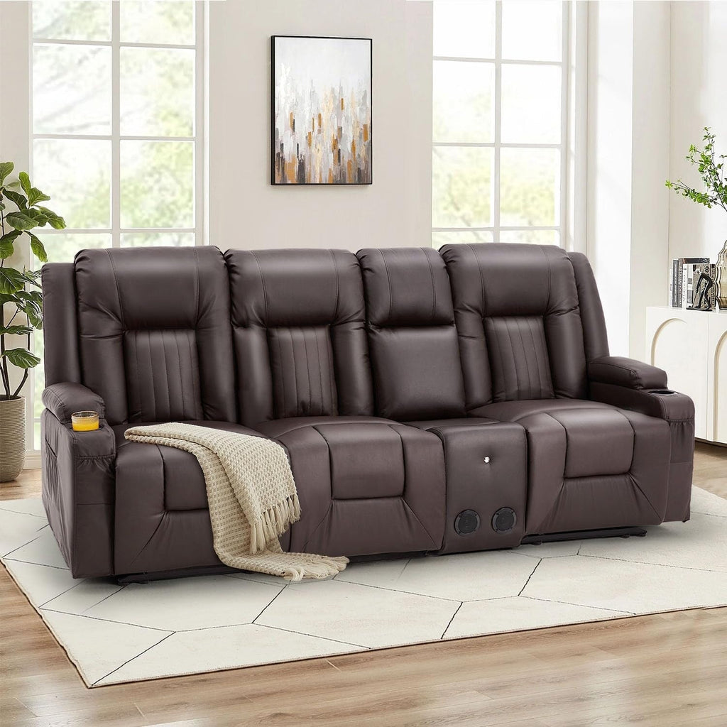 Canapé inclinable manuel AECOJOY pour VR, siège de cinéma maison en PU avec console